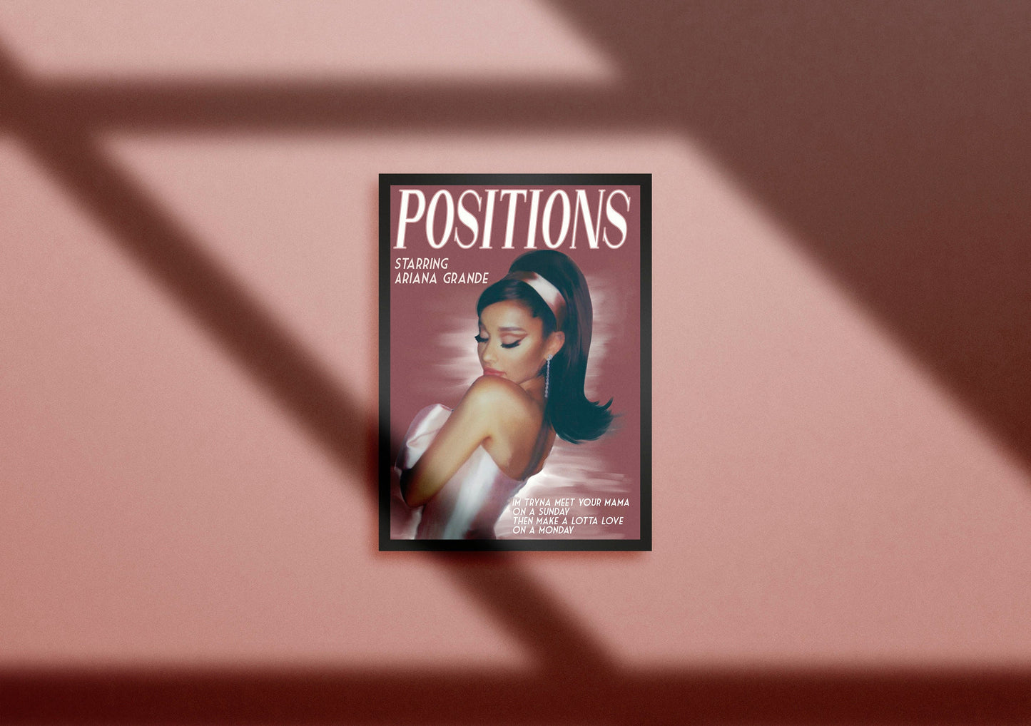 Ariana Grande Positions inspired Vintage Style Movie Poster