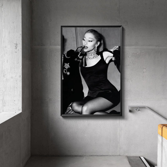 Ariana Grande Black & White Aesthetic Poster