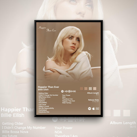 Billie Eilish Happier Than Ever Album Poster